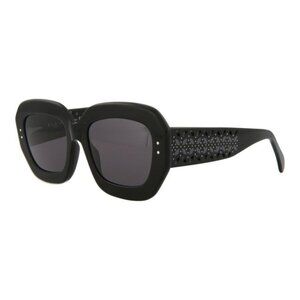 Alaia Womens Square/Rectangle Black Black Grey Fashion Designer Eyewear